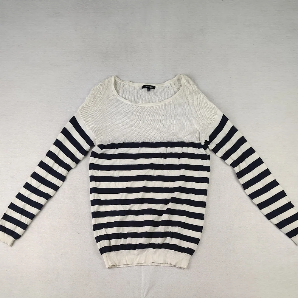 La Fée Verte Black and White Stripe Knit Top XS/S - Picture 2 of 5